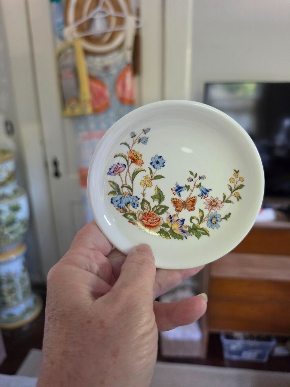 Vintage Aynsley Country Garden Trinket Bowl/Dish Cottage Core 4½"